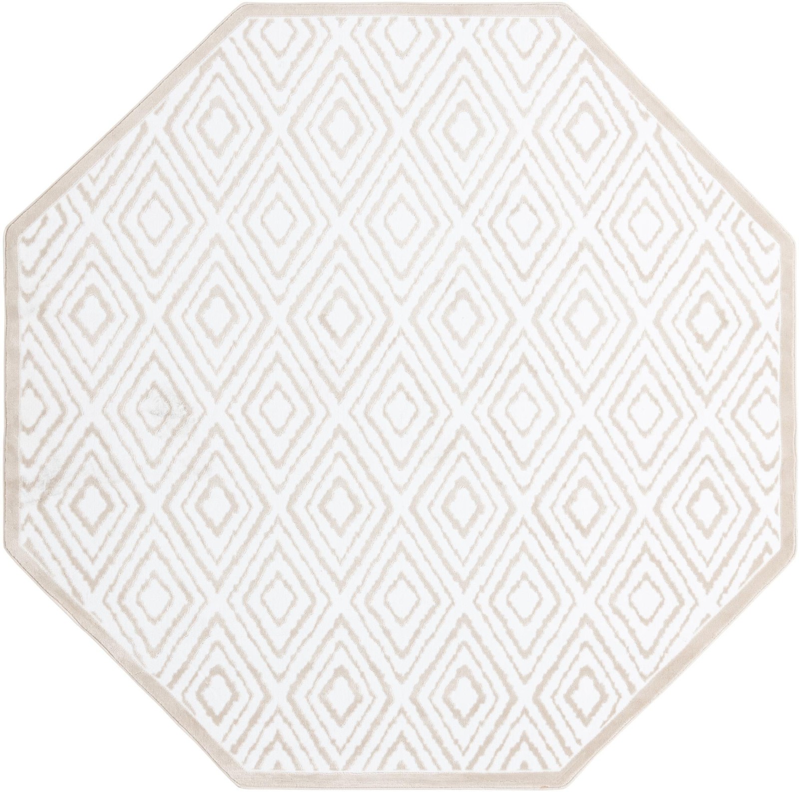 7' 10 x 7' 10 Brattleboro · Diamond rug, snow white
