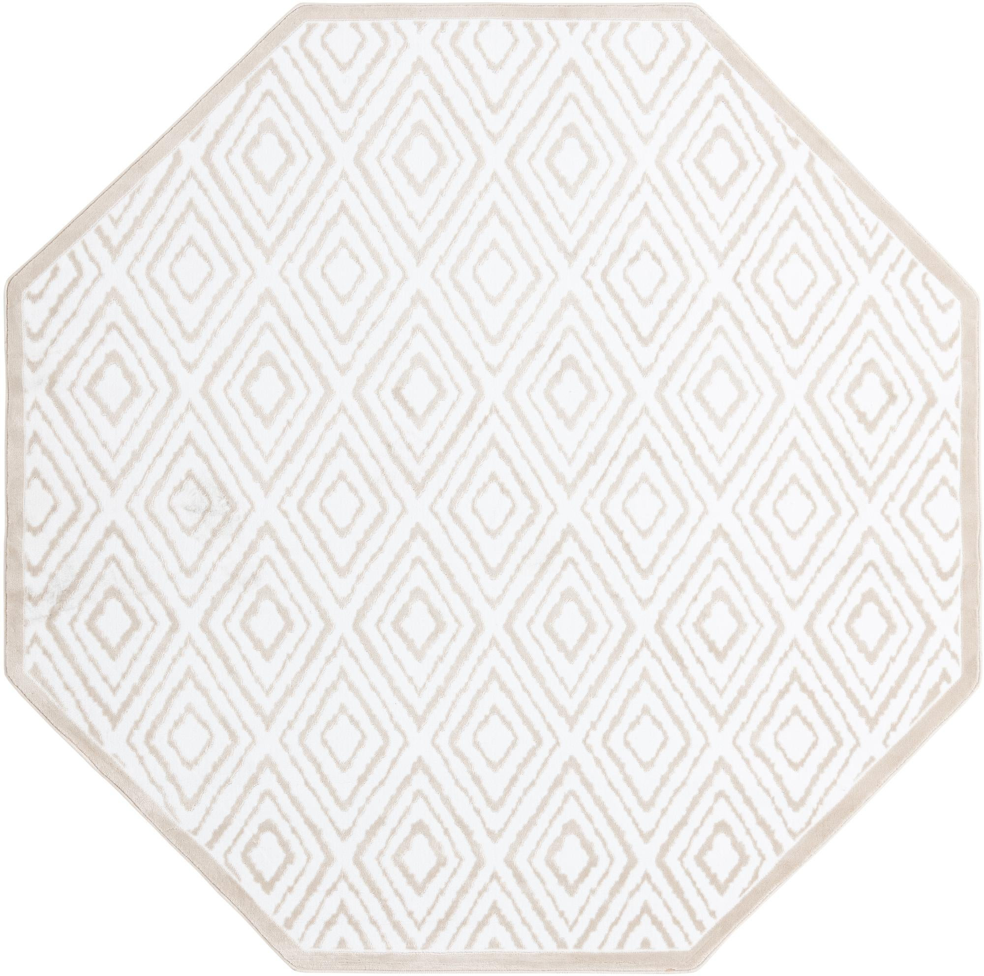 7' 10 x 7' 10 Brattleboro · Diamond rug, snow white