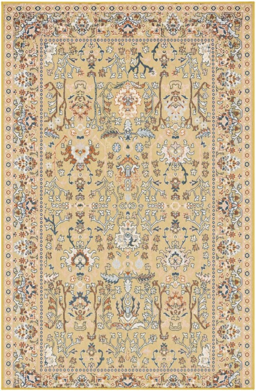 5' 3 x 8' Sandys · Persian Washable Rug, yellow and blue