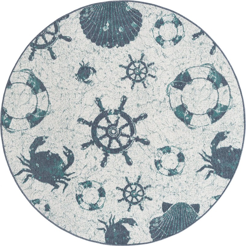Hollyhock · Pictoral Outdoor Rug, ivory