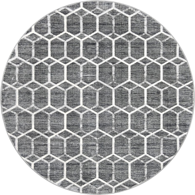 8' x 8' Babcock · Geometric rug, grey