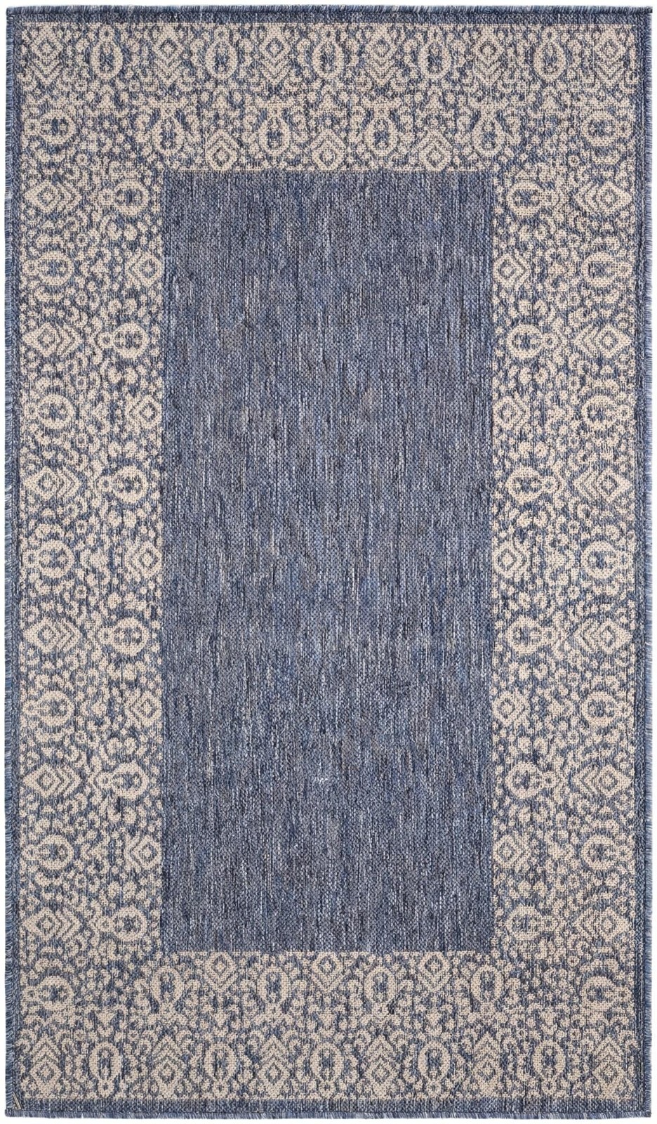 3' x 5' 3 Bloomfield · Border Outdoor Rug, blue and gray