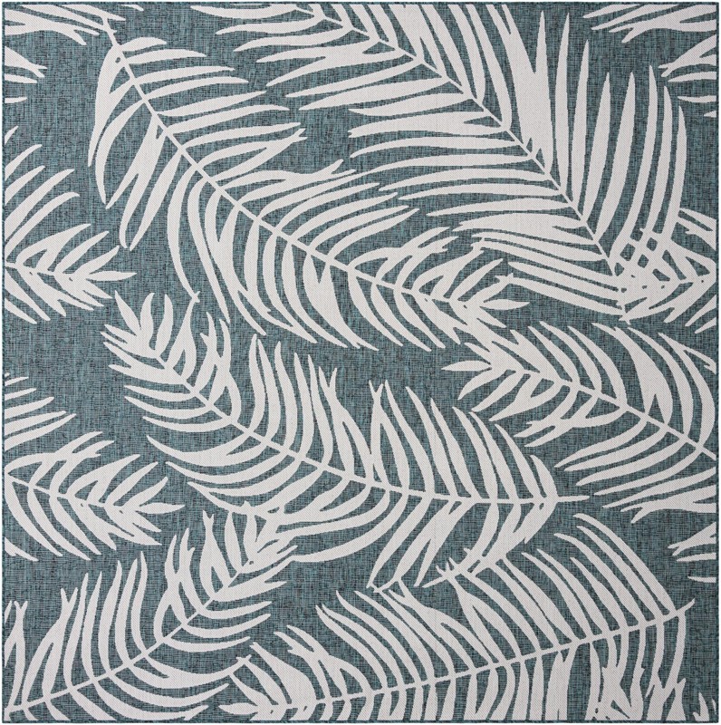 Moody · Floral / botanical Outdoor Rug, teal