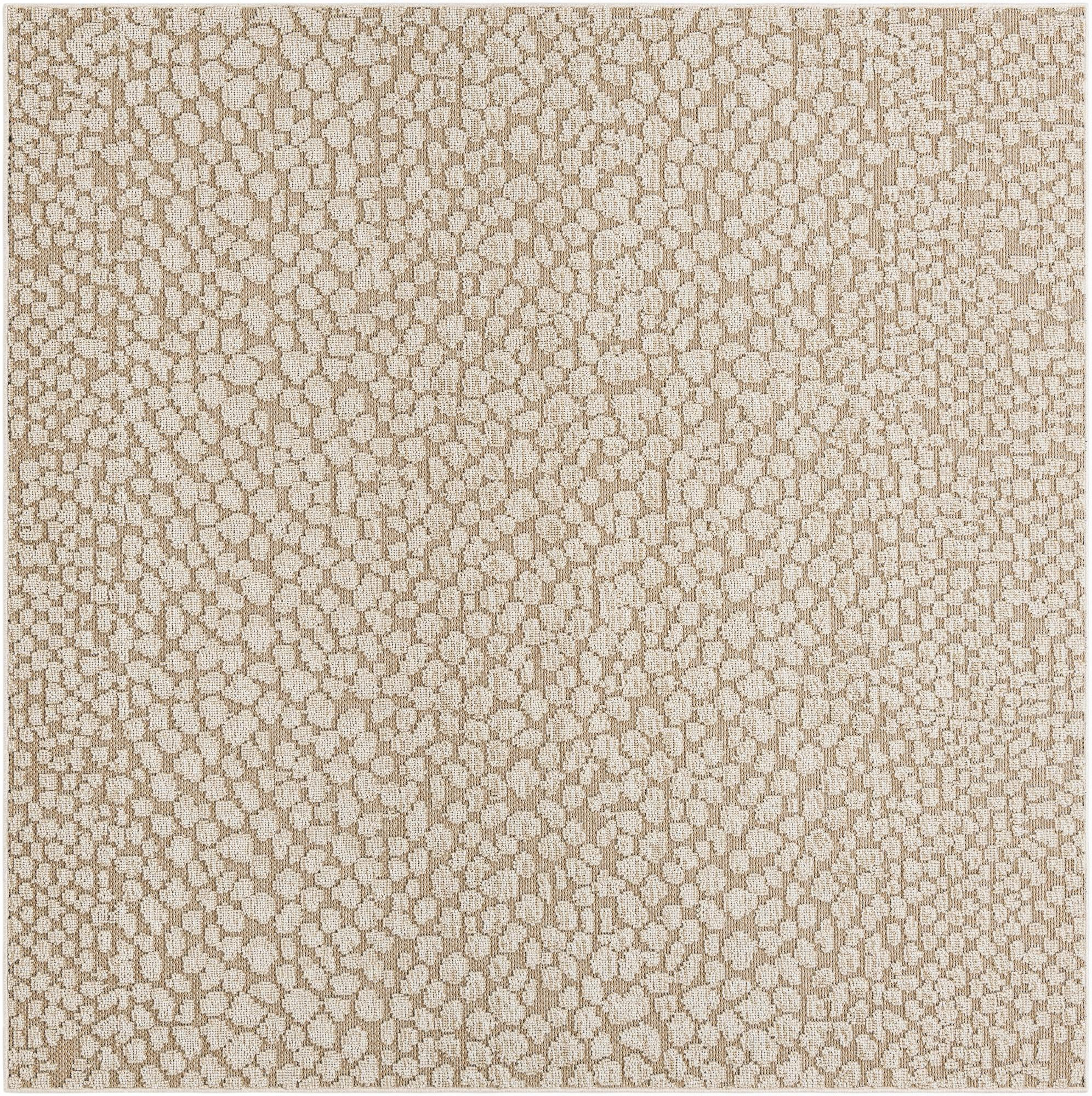 7' 10 x 7' 10 Dillard · Leopard Outdoor Rug, khaki and beige