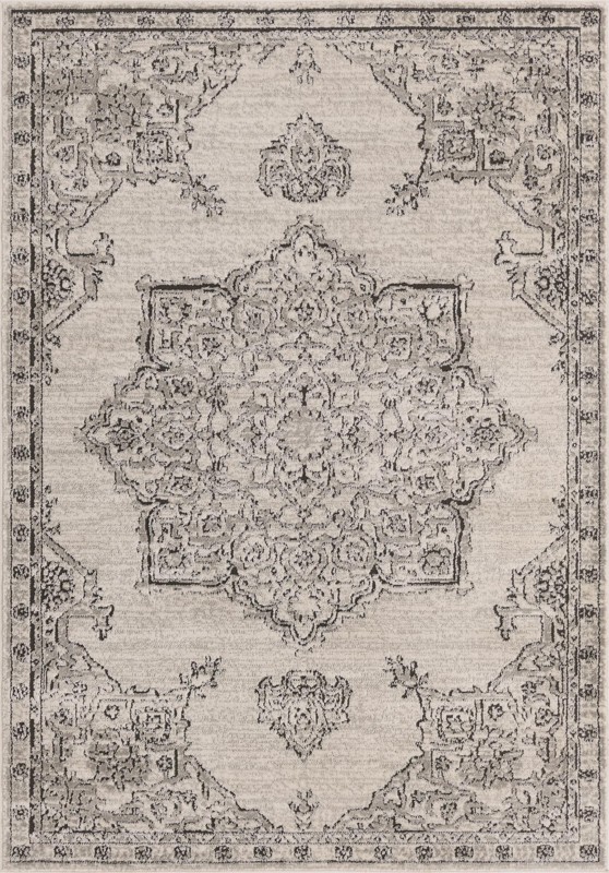 5' 3 x 8' Wade · Medallion rug, ivory and gray