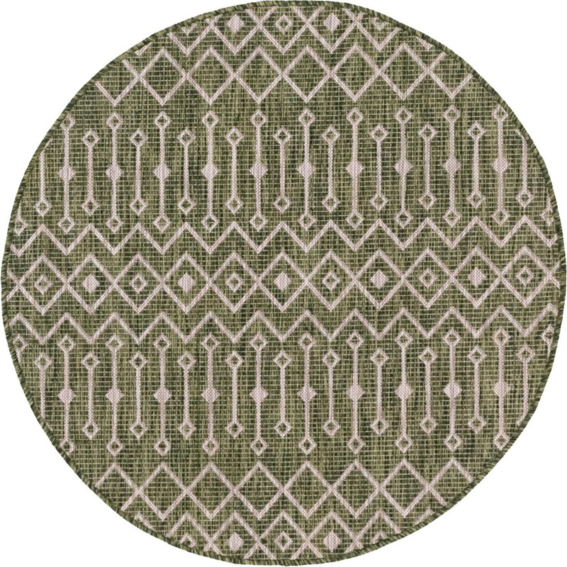 4' x 4' Kearney · Chevron Outdoor Rug, green