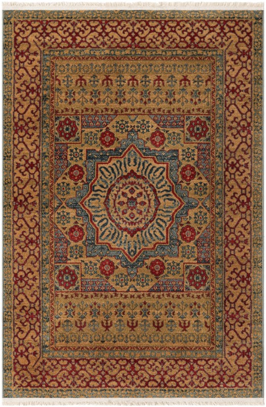 Nesbitt · Medallion rug, gold and red