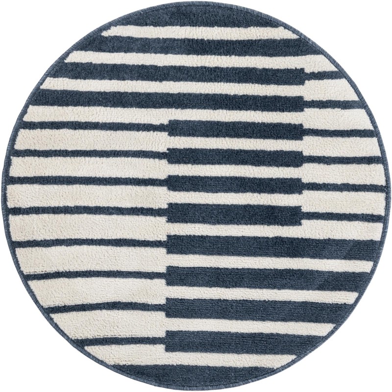 3' x 3' Crossing · Lines rug, blue