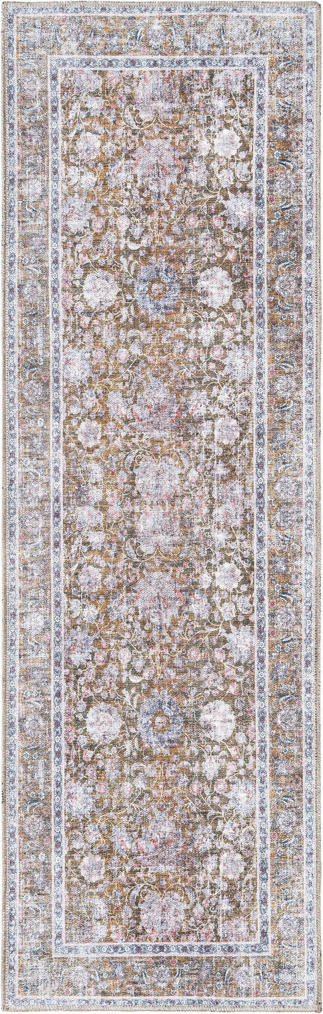 2' x 6' Bertie · Border rug, antique gold