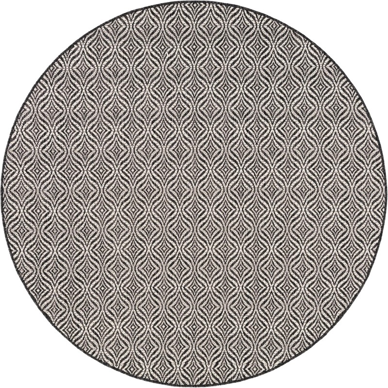 6' x 6' Fairley · Geometric Outdoor Rug, charcoal