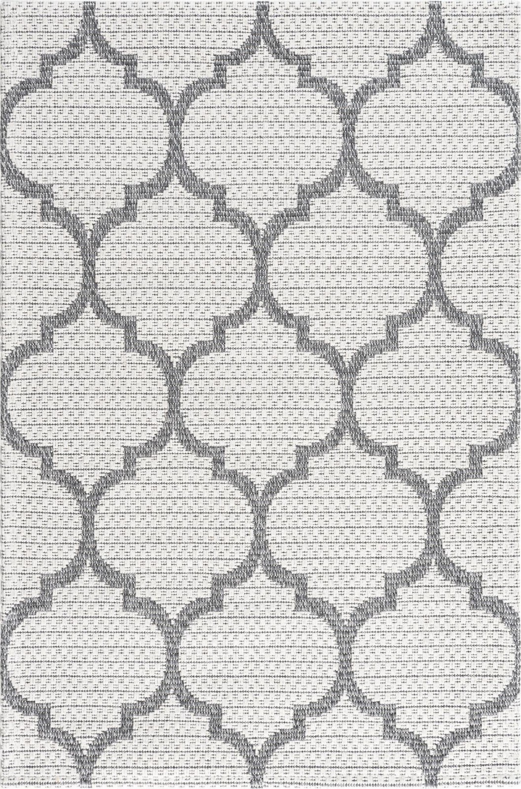 2' 2 x 3' Enid · Lattice rug, ivory and gray