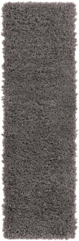2' x 6' 5 Olympia · Solid shag rug, smoke gray