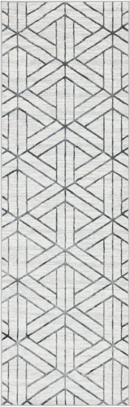 3' x 10' Norwood · Geometric rug, white