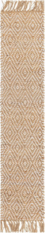 1' 2 x 6' 1 Holland · Geometric diamond Braided Jute Rug, natural and ivory
