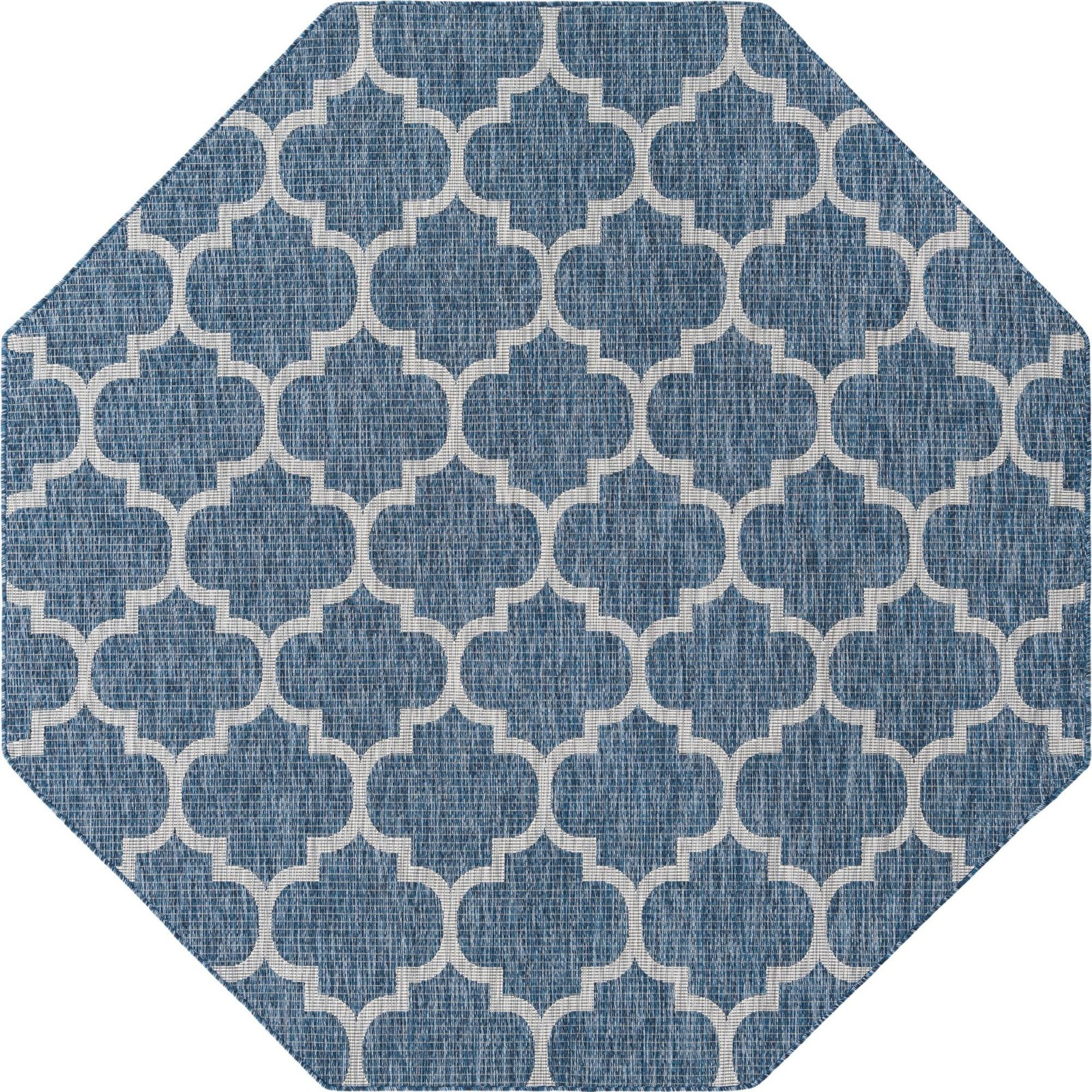 7' 10 x 7' 10 Fanshawe · Lattice Outdoor Rug, navy and ivory
