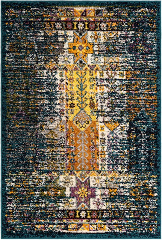 4' x 6' Cloudberry · Border rug, teal