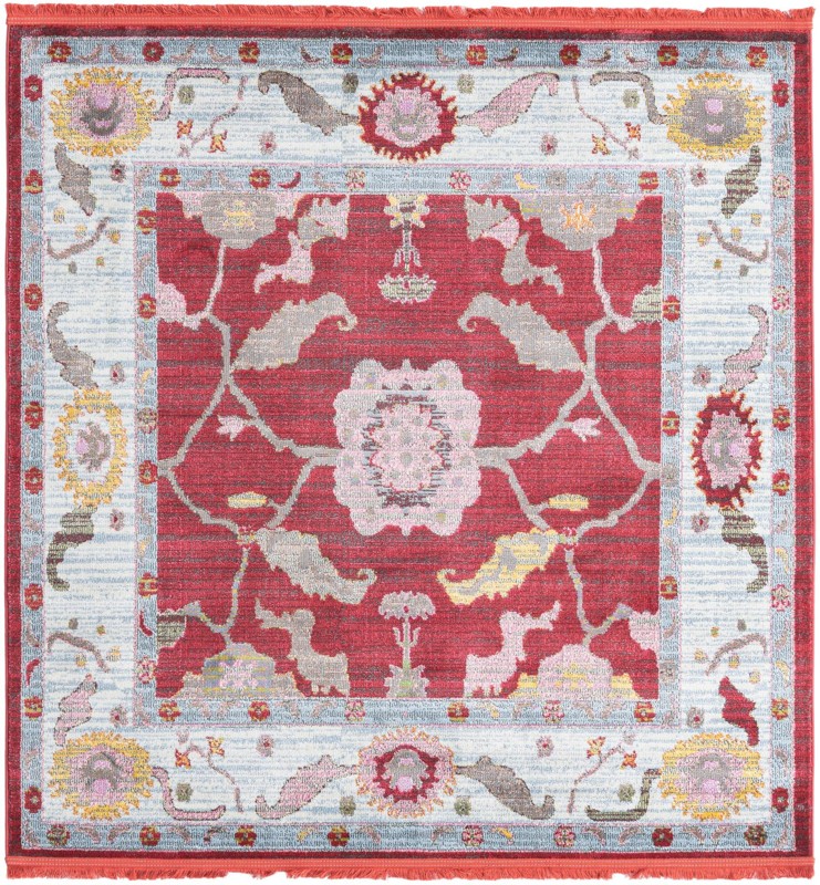 Pope · Floral / botanical rug, red