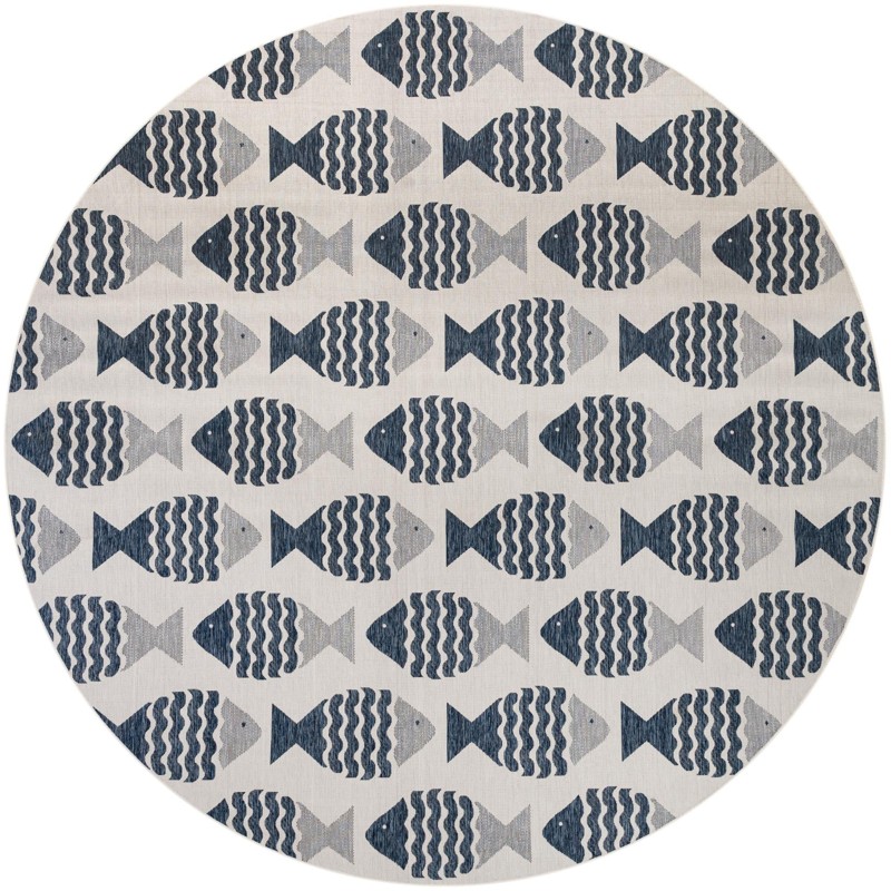 13' x 13' Beresford · Pictoral Outdoor Rug, navy