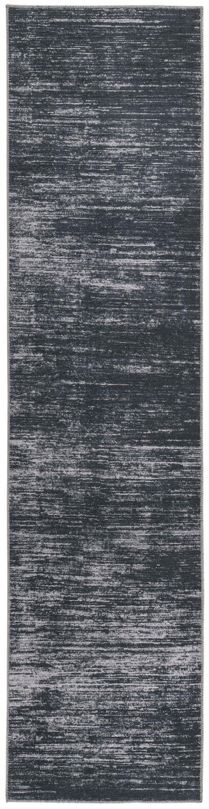 2' 6 x 10' Prewitt · Linear abstract rug, black and ivory
