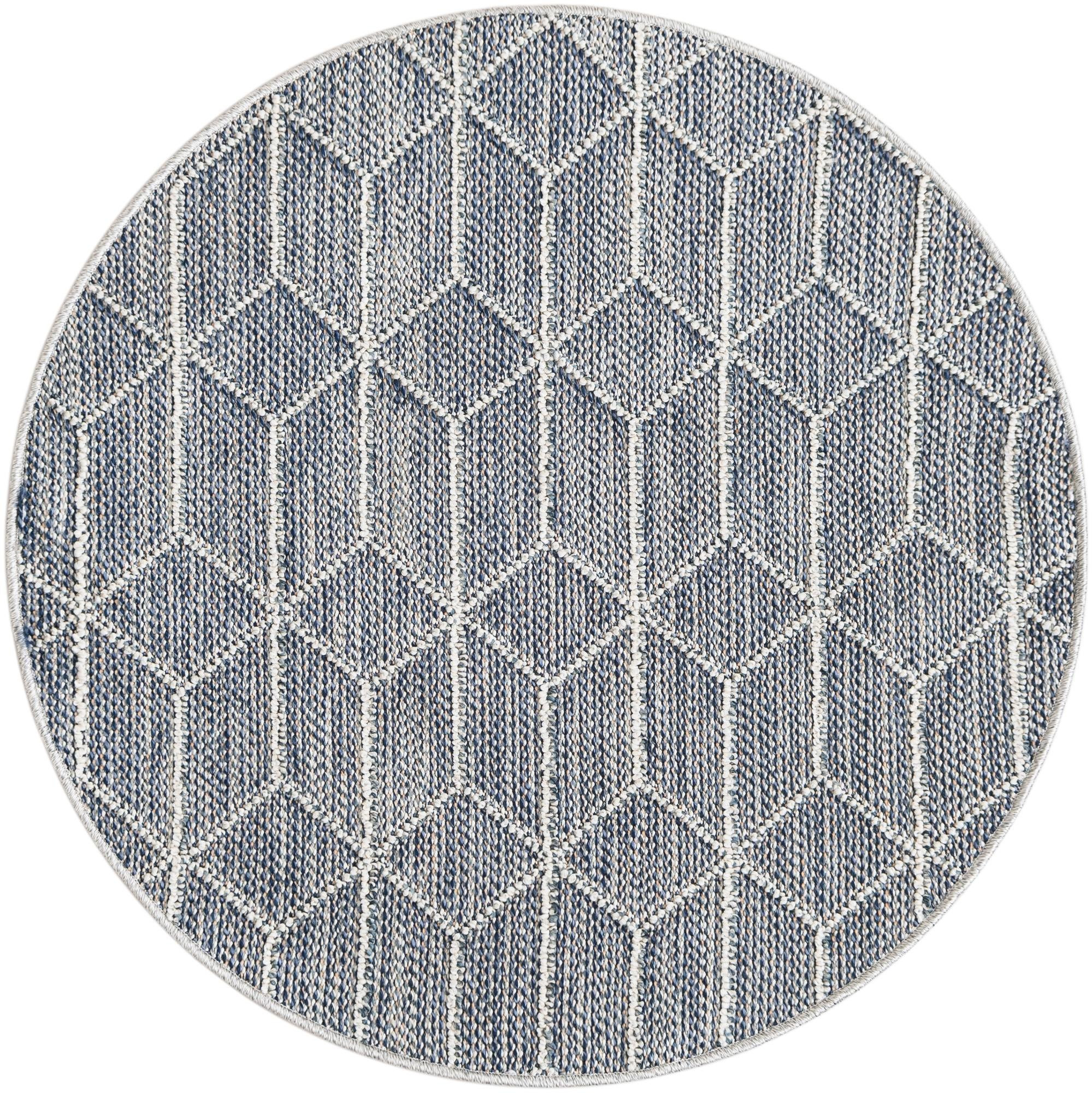 3' 1 x 3' 1 Jasper · Geometric Outdoor Rug, light blue