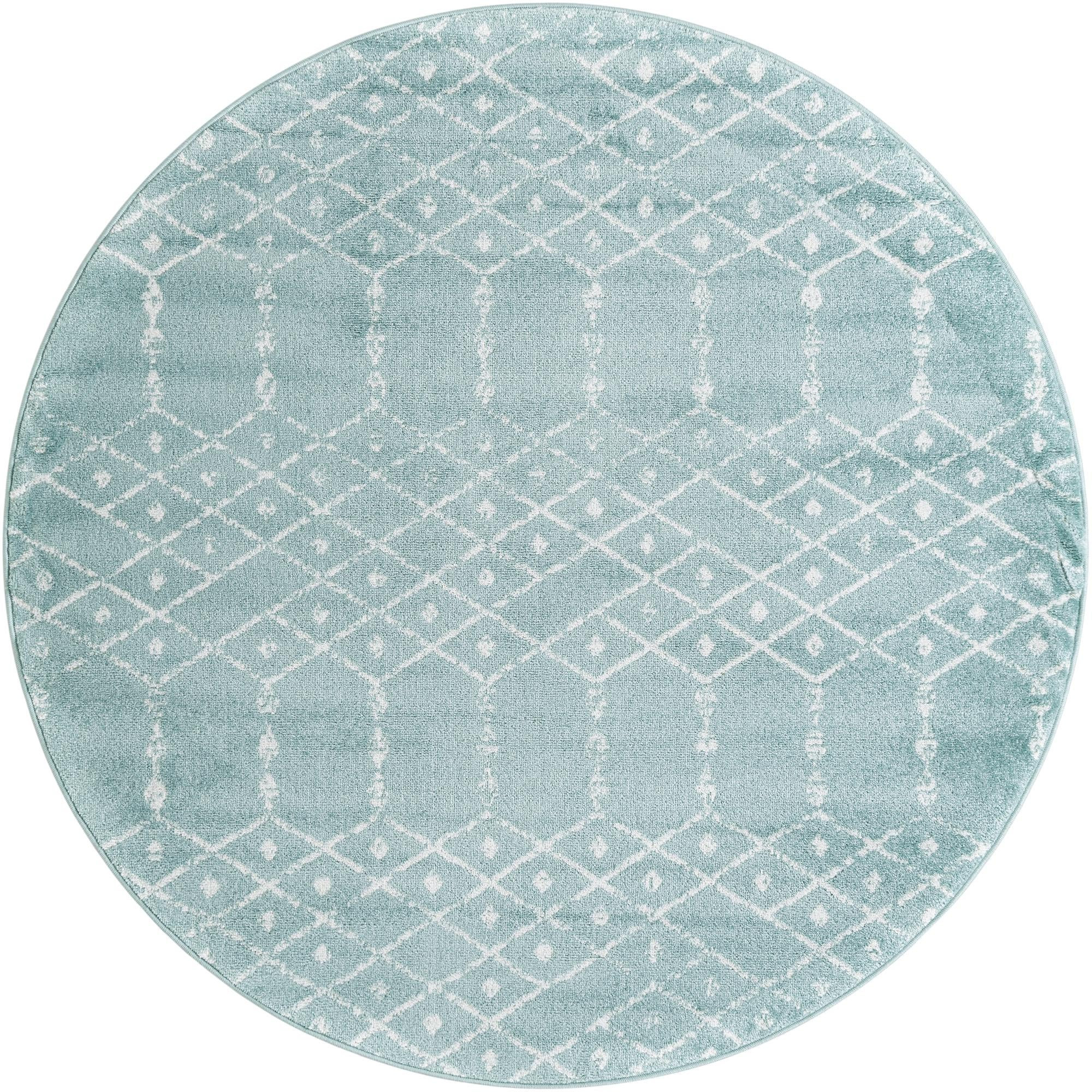 6' 1 x 6' 1 Newcomb · Diamond rug, aqua