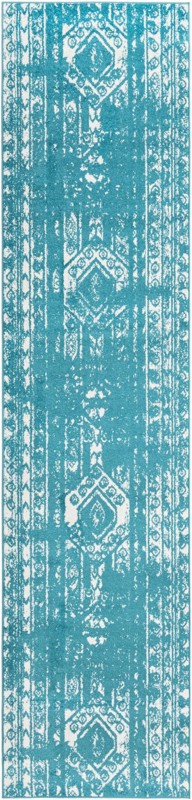 3' 3 x 14' Underhill · Border rug, turquoise