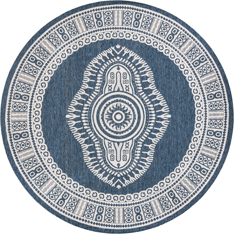 13' x 13' Bainbridge · Border Outdoor Rug, blue