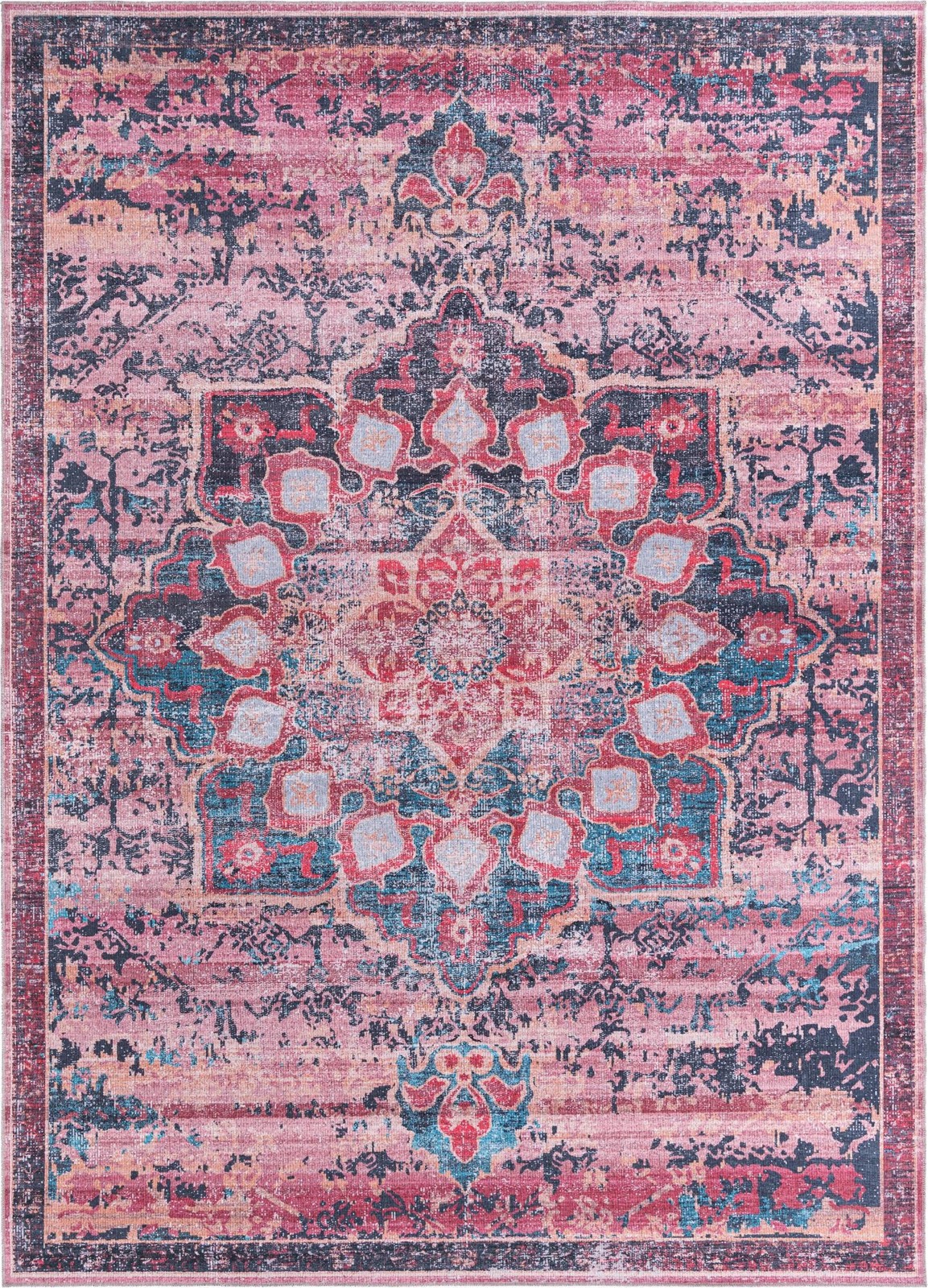 10' 6 x 14' Rideout · Border Washable Rug, brick