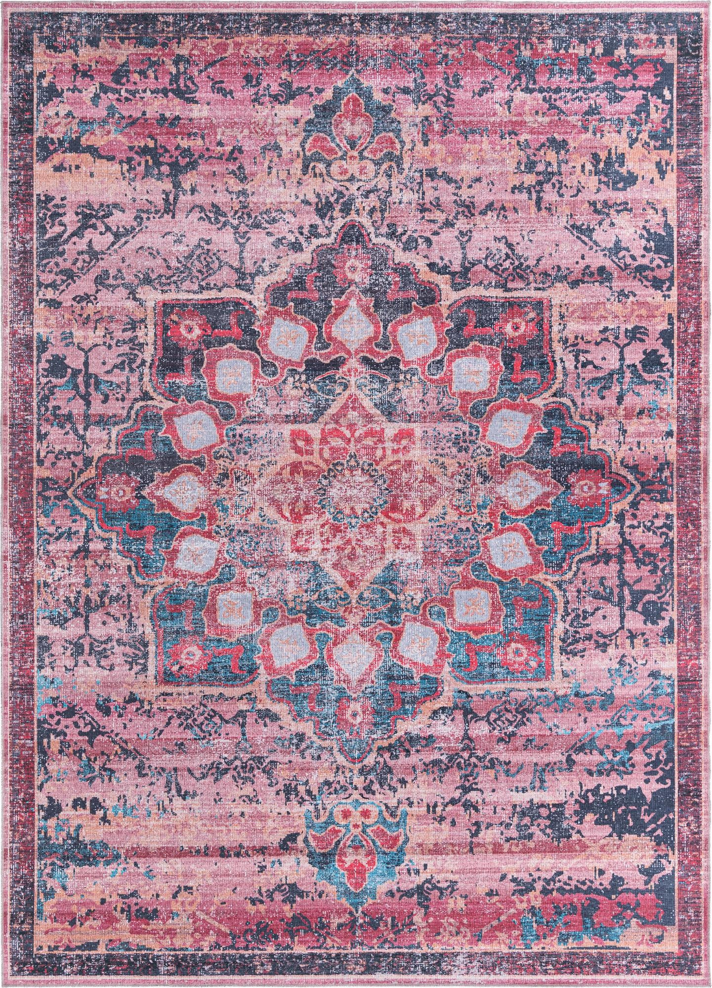 10' 6 x 14' Rideout · Border Washable Rug, brick