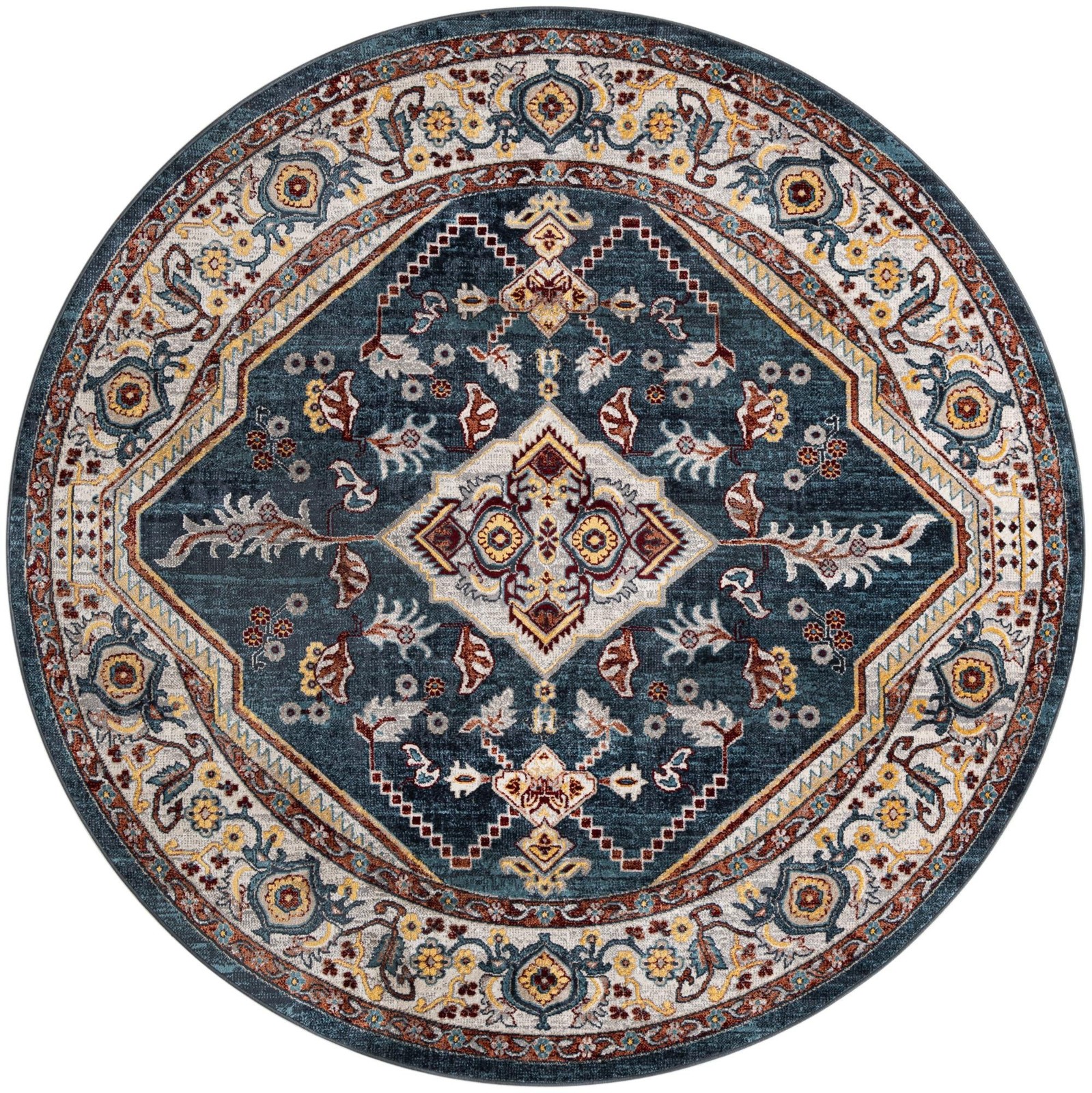 7' 10 x 7' 10 Murray · Medallion Washable Rug, navy and gold