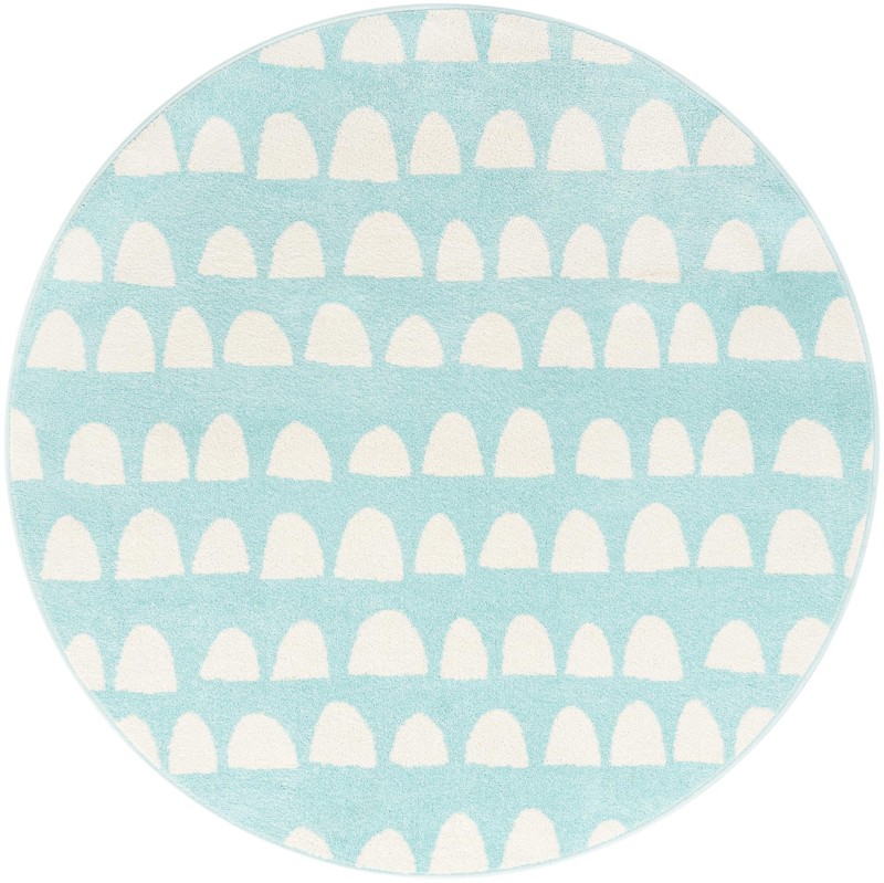5' x 5' Halloran · Geometric rug, clear blue