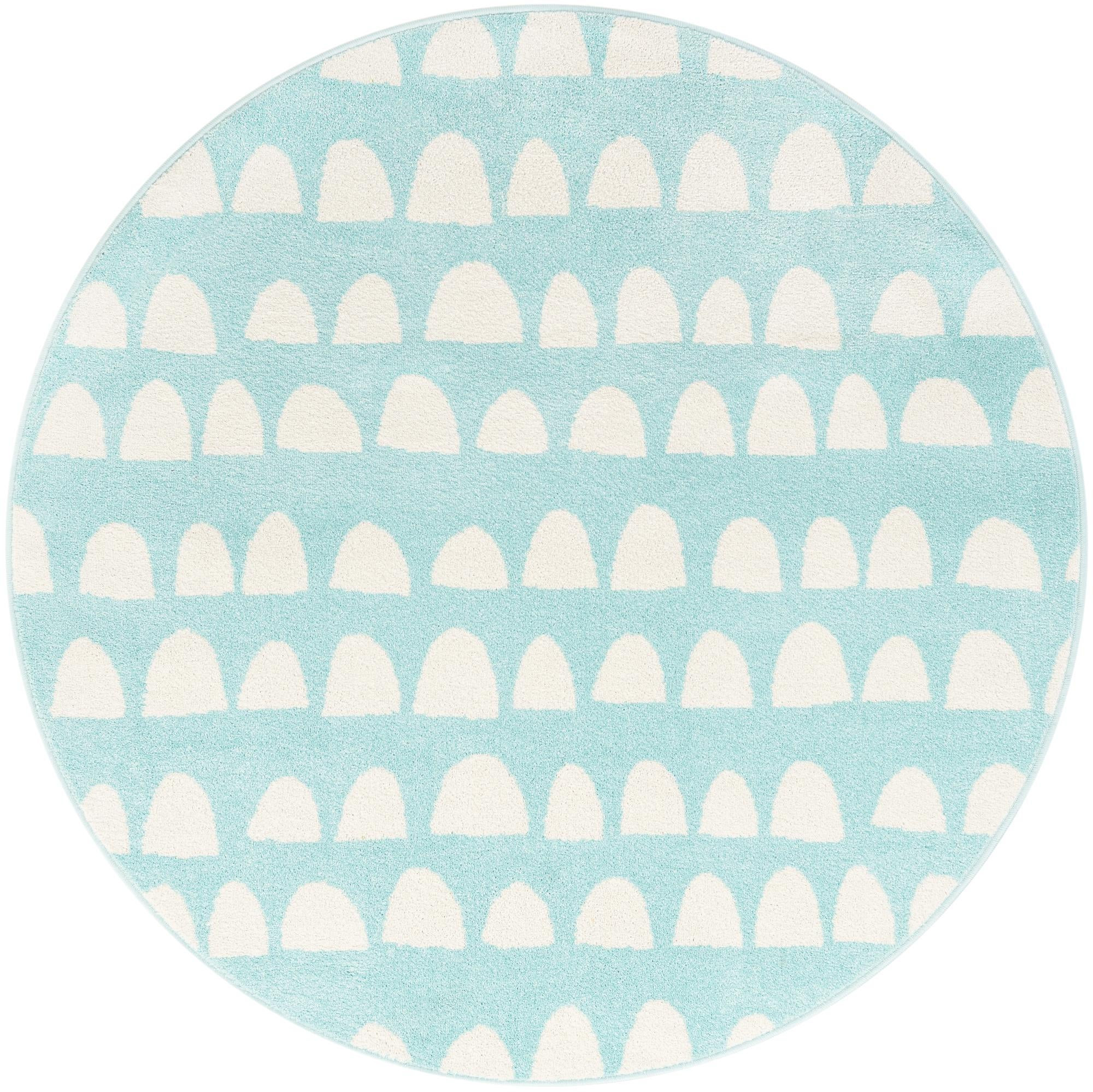 5' x 5' Halloran · Geometric rug, clear blue