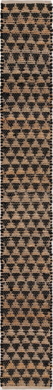 1' 2 x 10' Ashby · Geometric Chindi Rug, black and natural
