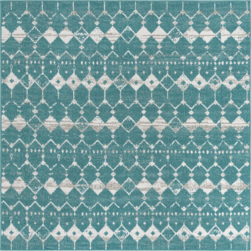 7' 10 x 7' 10 Stowe · Diamond Outdoor Rug, teal