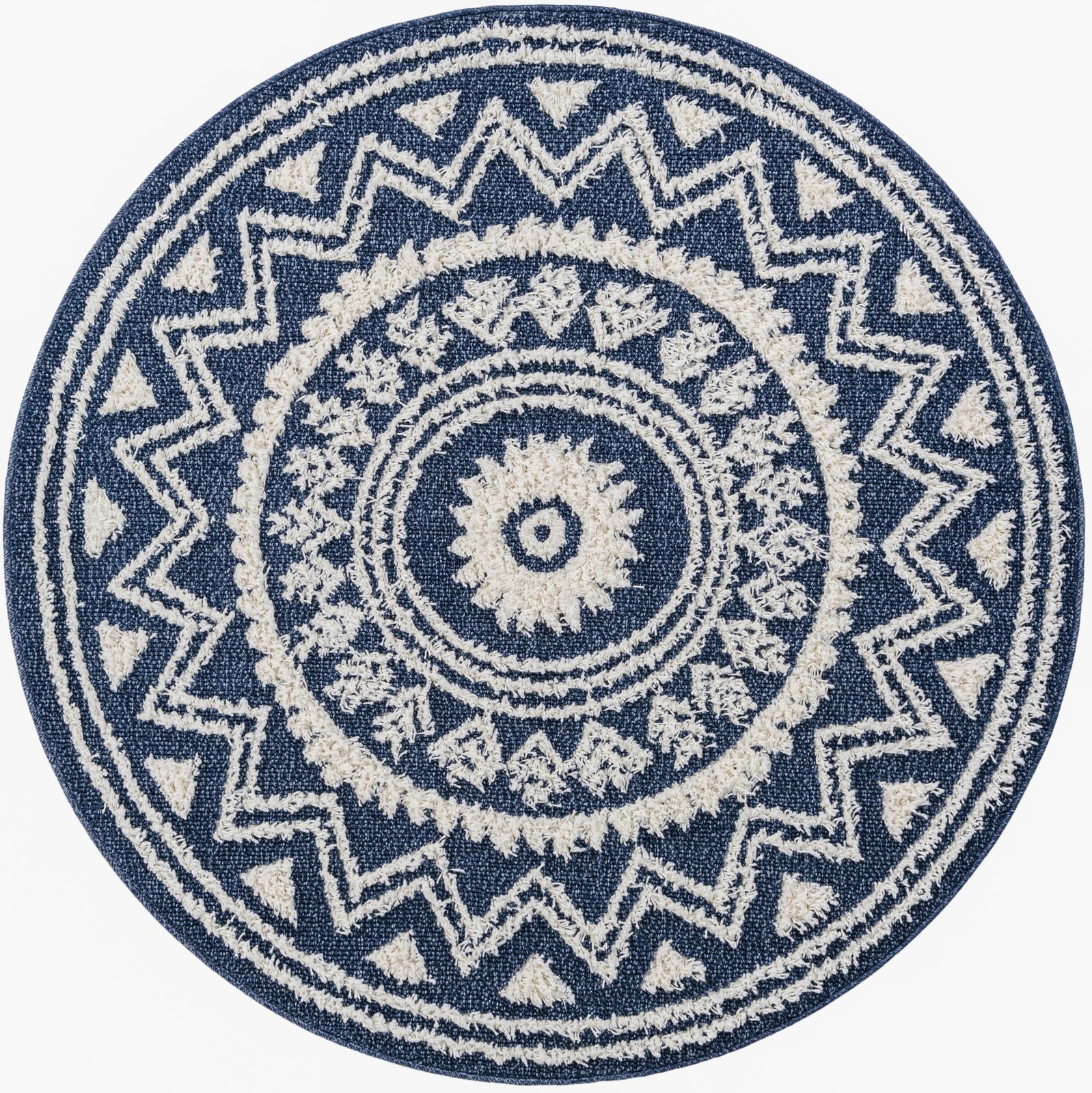 5' 3 x 5' 3 Carlin · Medallion rug, blue