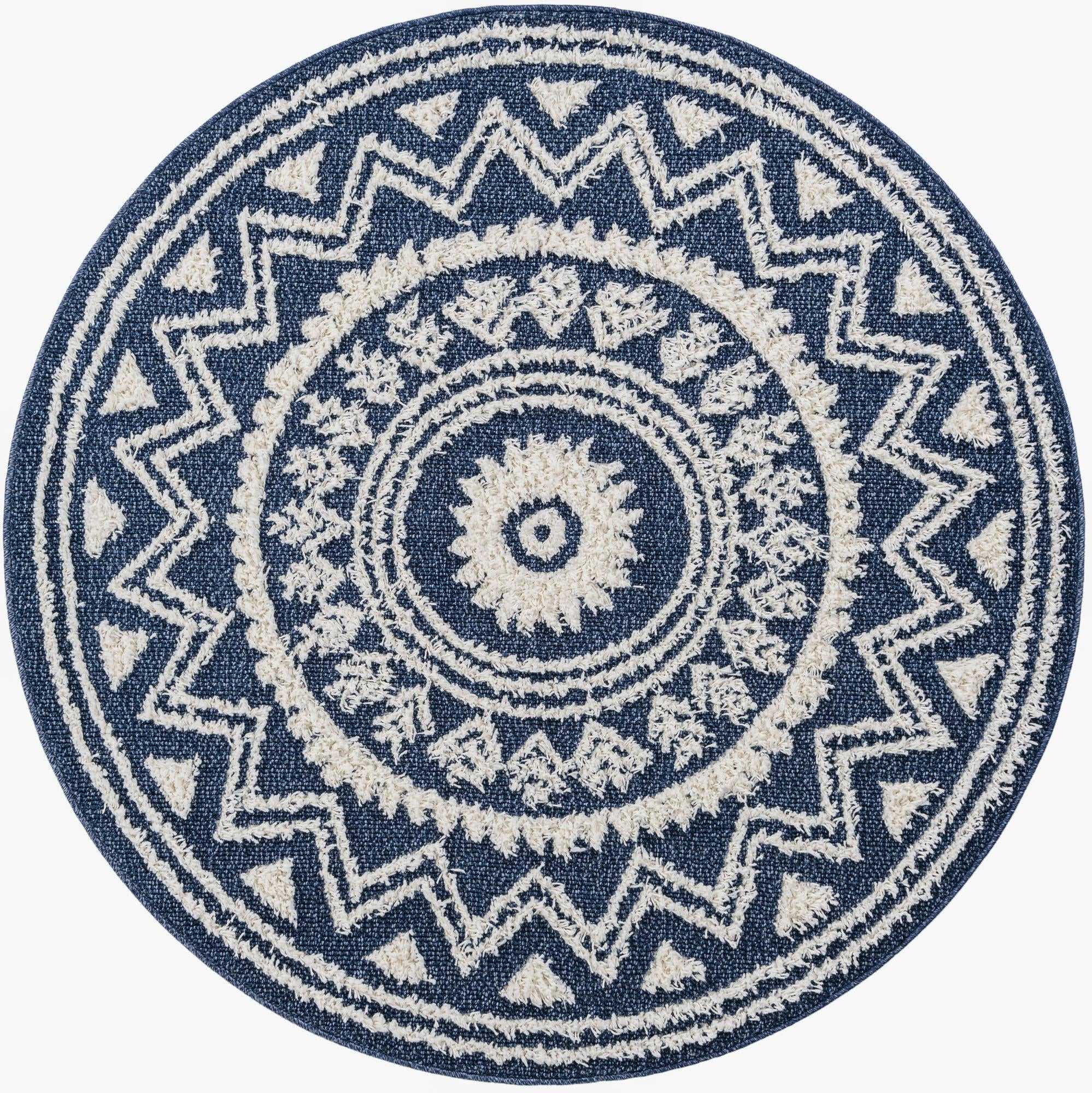 5' 3 x 5' 3 Carlin · Medallion rug, blue