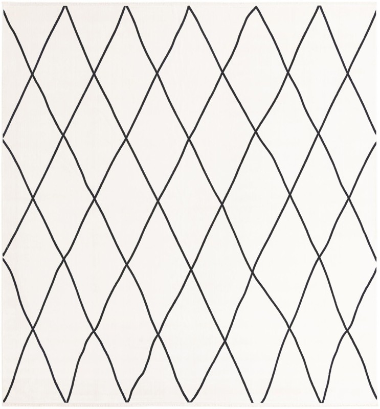 Ledge · Diamond lattice rug, black and white