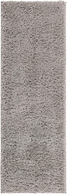 2' 2 x 6' 7 Hartwell · Solid shag runner rug, light gray