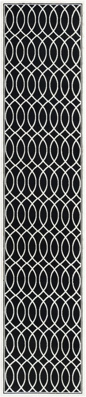 2' 7 x 12' Richfield · Lattice rug, black and white