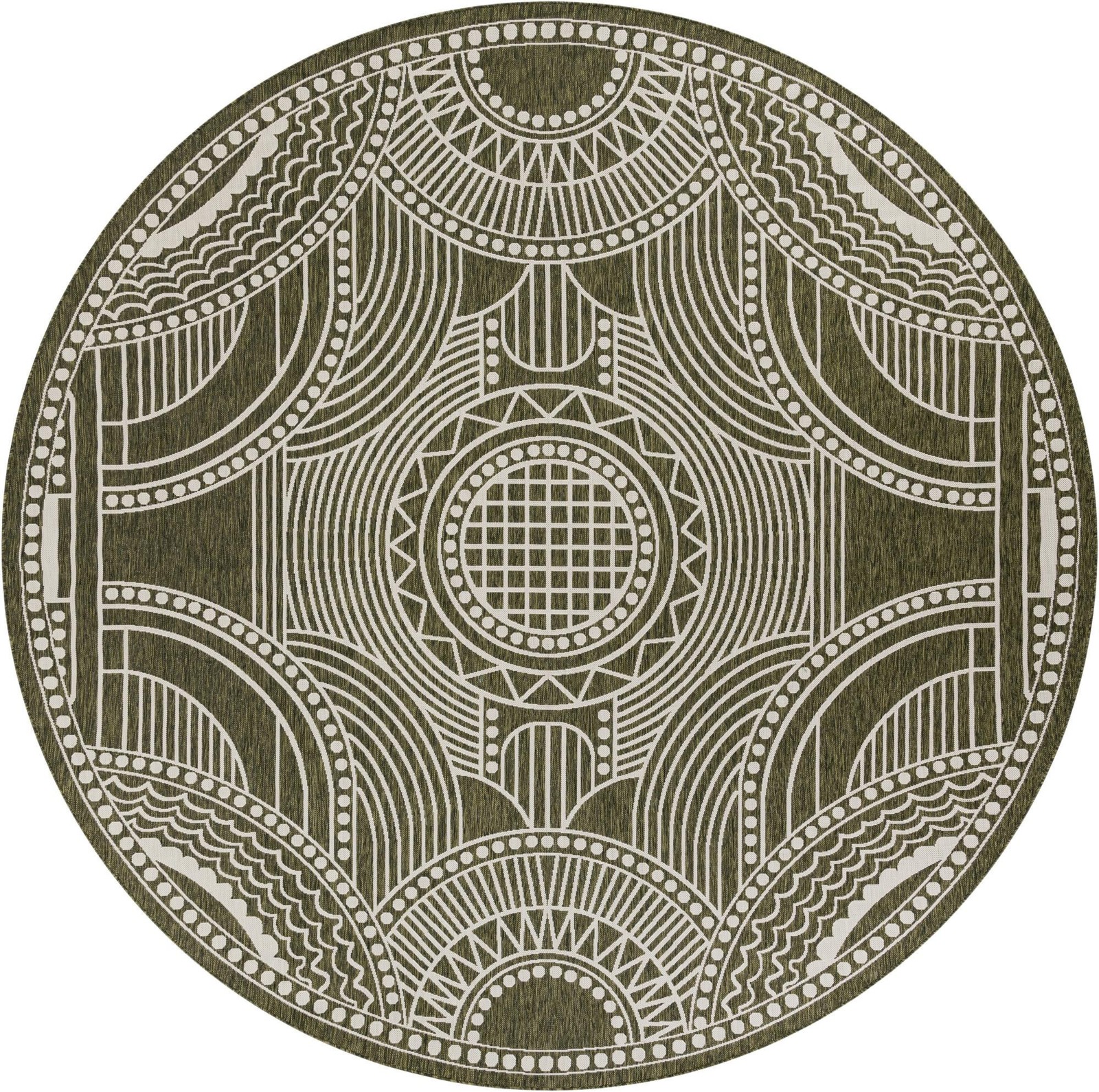 12' x 12' Brough · Border Outdoor Rug, green