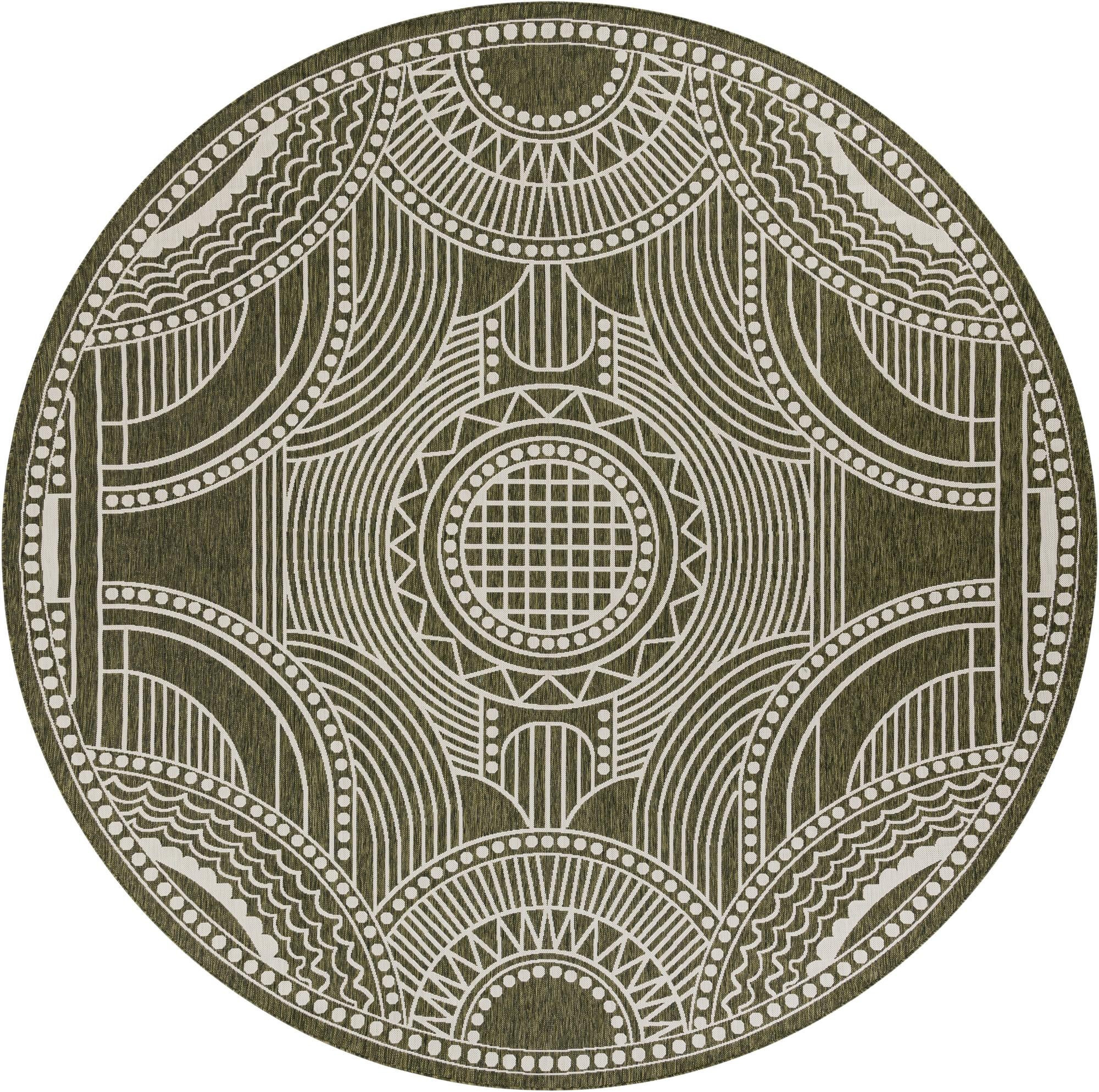 12' x 12' Brough · Border Outdoor Rug, green