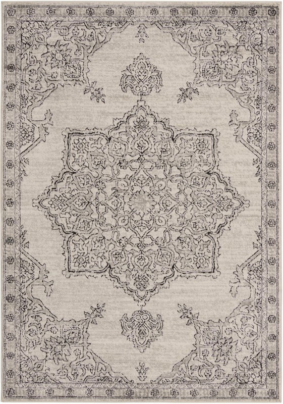 6' x 9' Wade · Medallion rug, ivory and gray