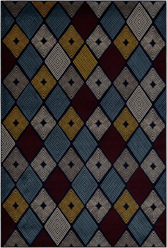 6' 1 x 9' Partridge · Diamond rug, multi