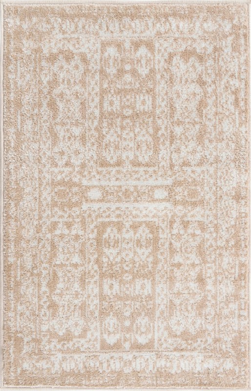 Fitch · Geometric tribal rug, beige and ivory