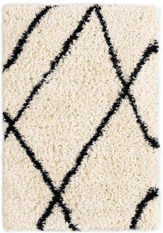 Rockingham · Diamond shag rug, pearl and black