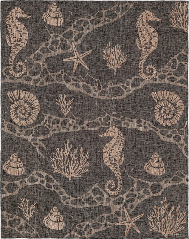 Daly · Pictoral Outdoor Rug, black