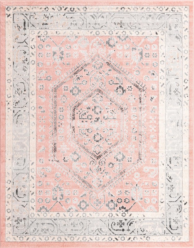 7' 10 x 10' Broadhurst · Border rug, rose