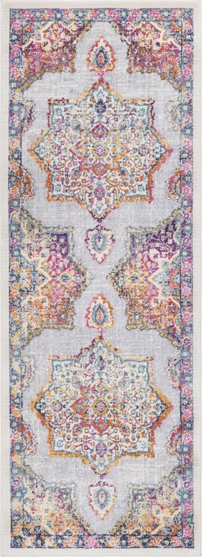 2' x 6' Innes · Medallion rug, ivory and multicolor
