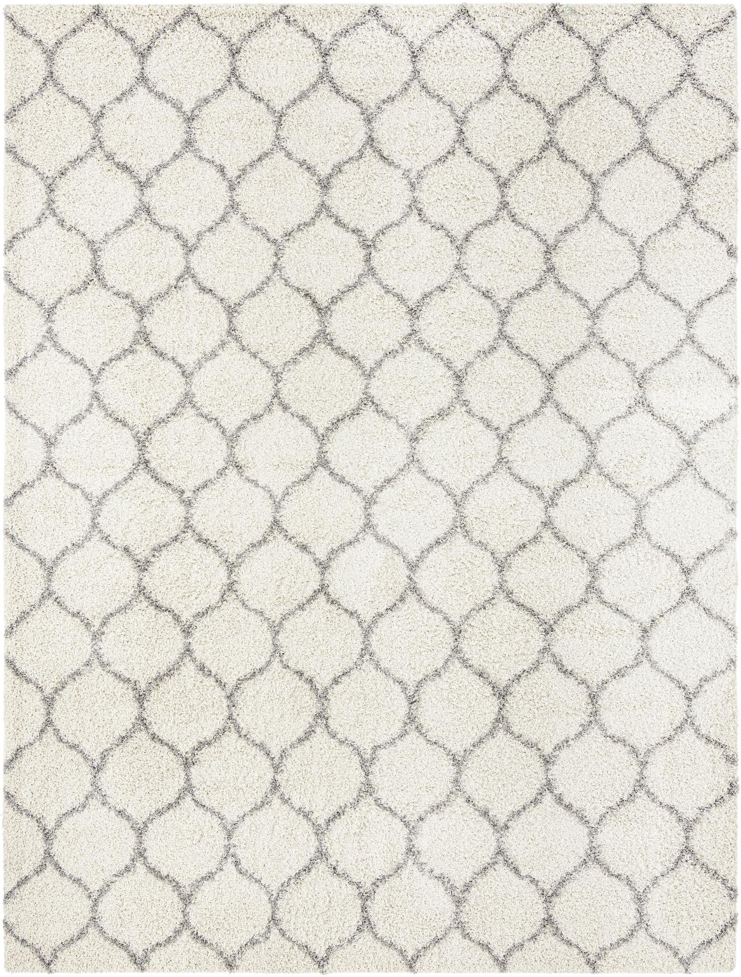 10' x 13' Barnett · Lattice Shag Rug, ivory
