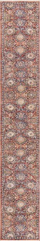Ansel · Distressed medallion rug, brick red and beige
